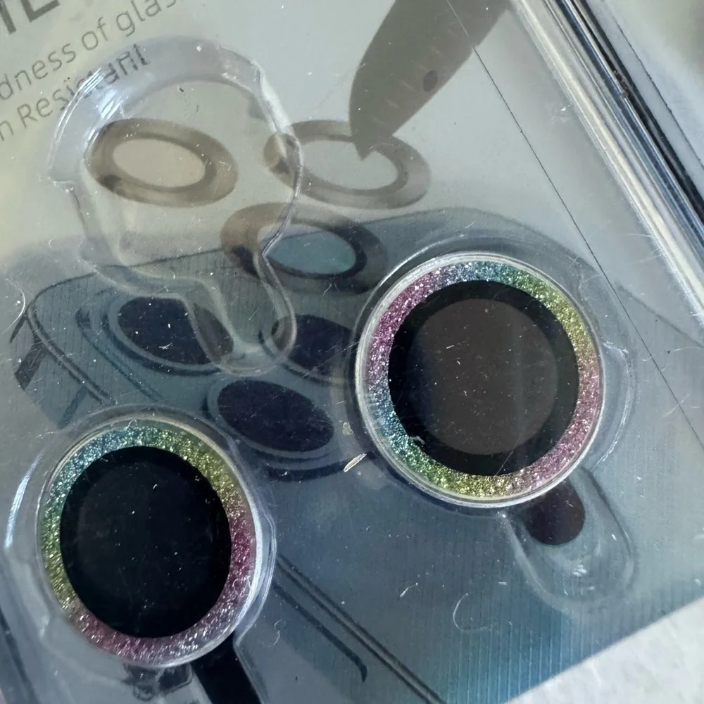 iPhone 14 / 14 Plus Camera Lens Protectors – 2-Pack Glitter Rings ✨